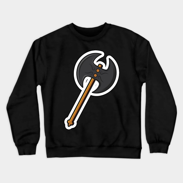 Ax hammer vector illustration. Weapon object icon concept. Dangerous wooden ax vector design. Crewneck Sweatshirt by AlviStudio